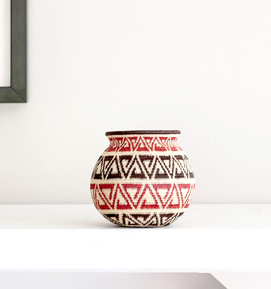 Crimson Triad Woven Basket