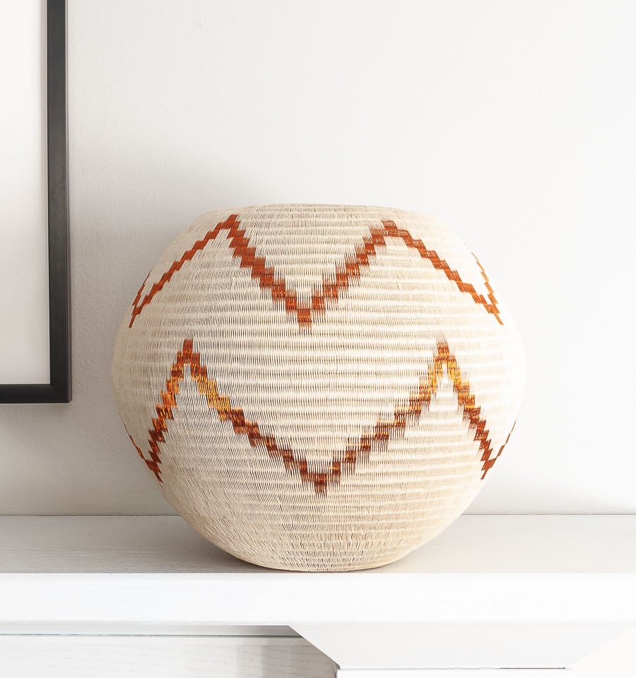 Copper Flames Woven Basket