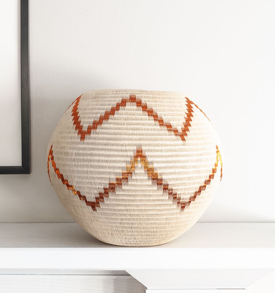 Copper Flames Woven Basket