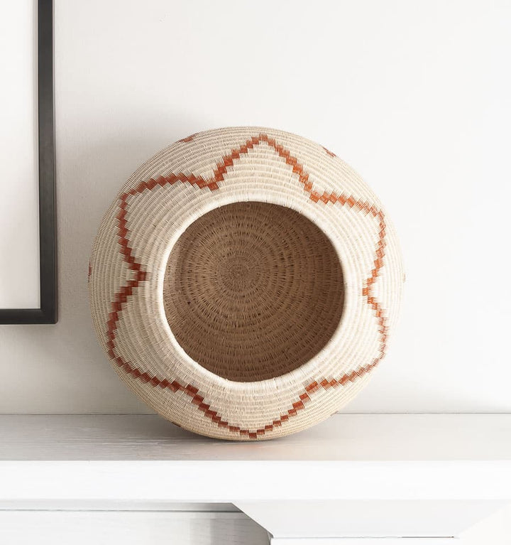 Copper Flames Woven Basket