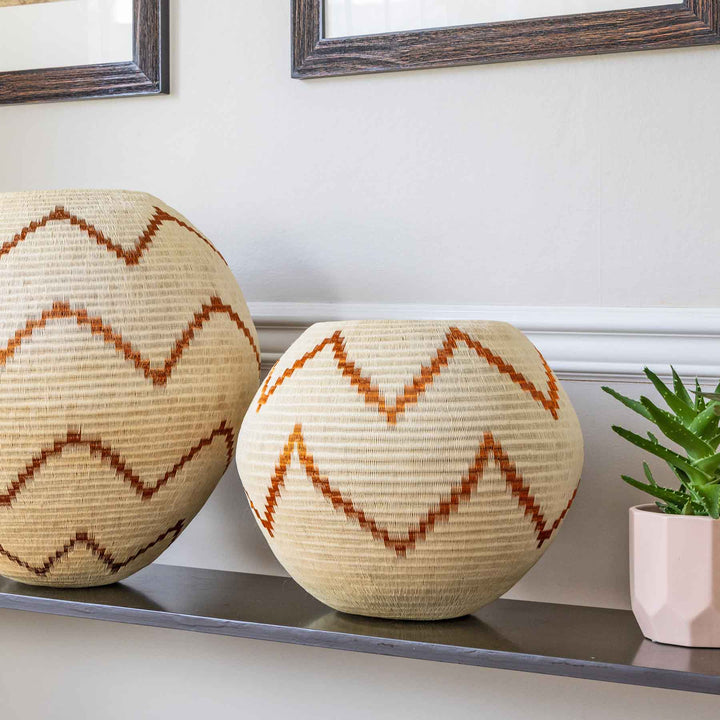 Copper Flames Woven Basket