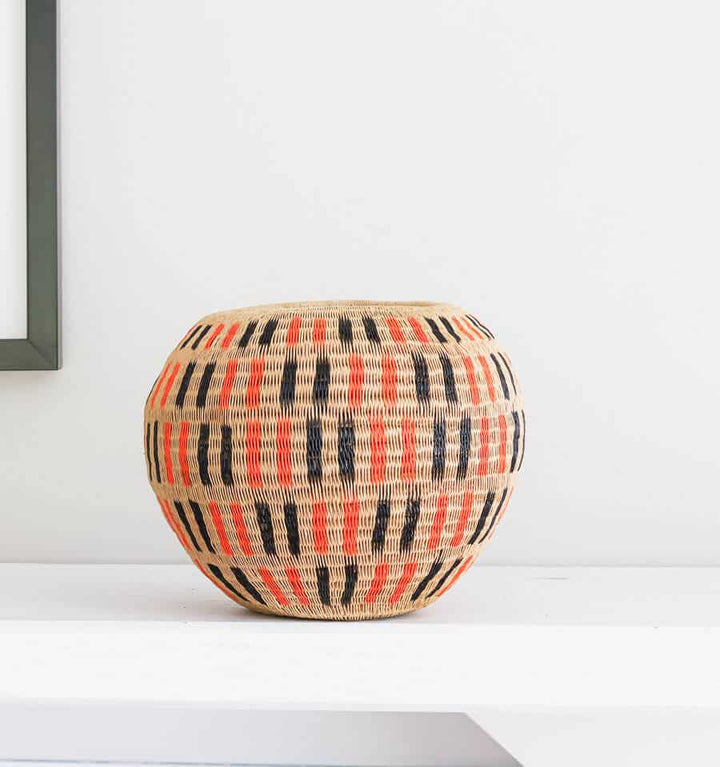 Orange Woven Decorative Basket