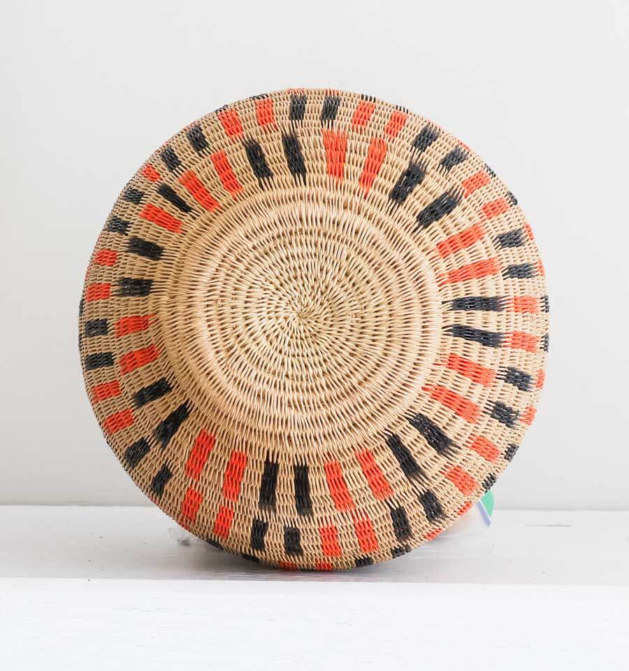 Orange Woven Decorative Basket