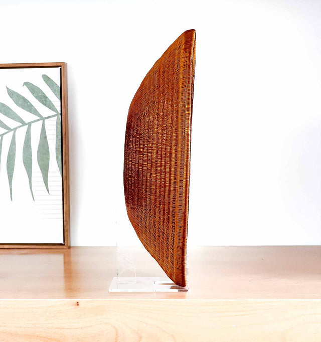 “Copper Spiral” — Large Werregue Plate by Plinio Opua