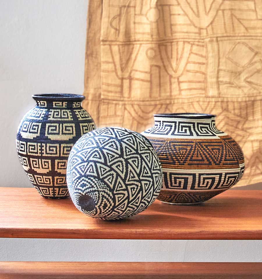 Modern Keys Woven Basket