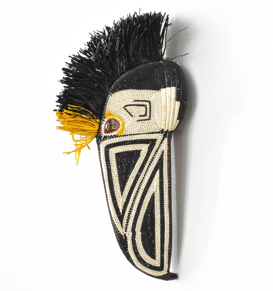 Striped Beak Toucan – geometric motif – mask – sculptures & statues – handwoven in Panama