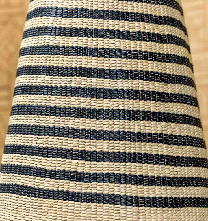 Wrapped Black Lines Tall Woven basket