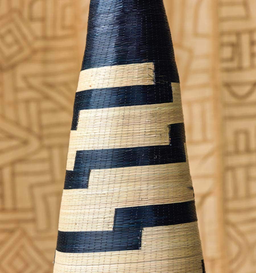 White Lightening Tall Woven basket