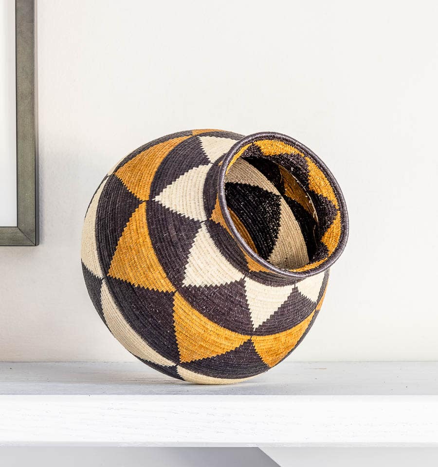 Wide Triangles Woven Basket