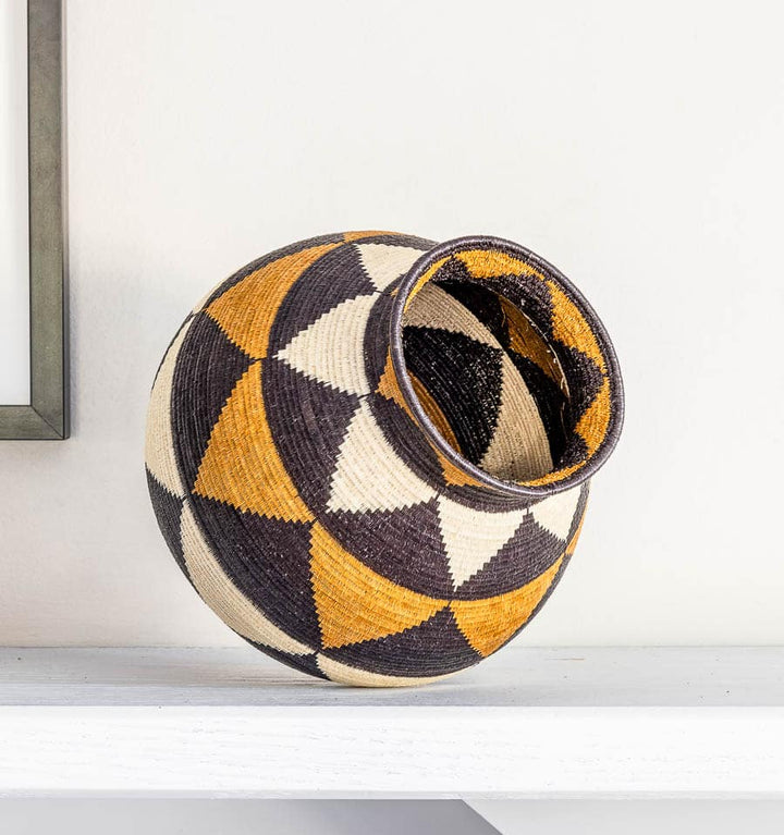 Wide Triangles Woven Basket
