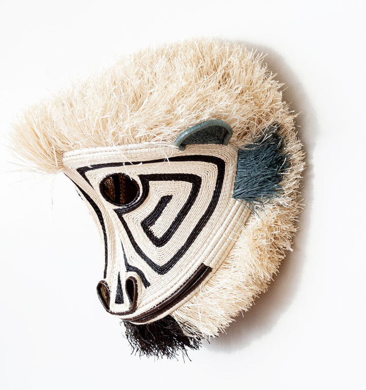 White Spirit Monkey Woven Animal Mask