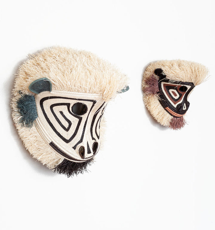 White Spirit Monkey Woven Animal Mask