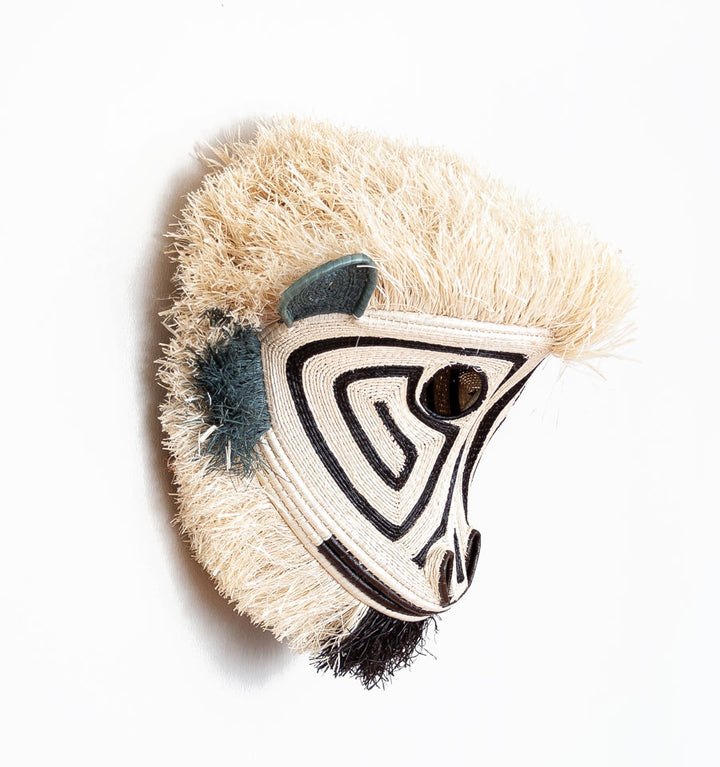 White Spirit Monkey Woven Animal Mask