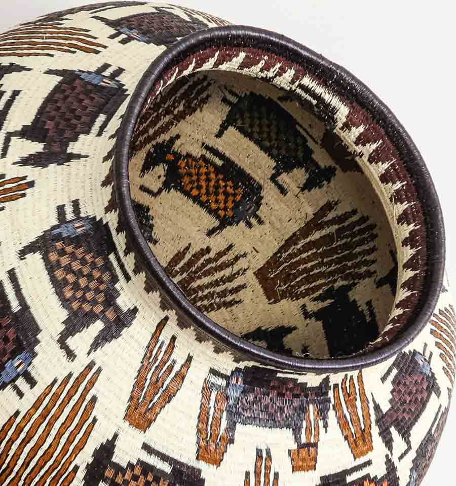 Fish in Coral Woven Basket