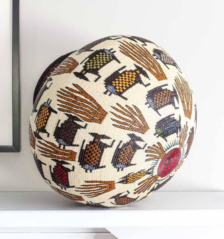 Fish in Coral Woven Basket