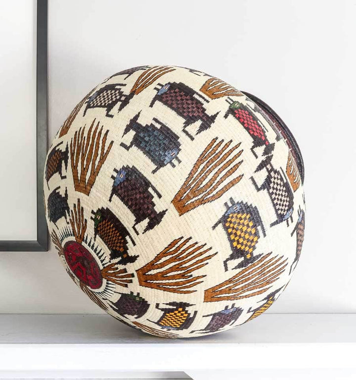 Fish in Coral Woven Basket