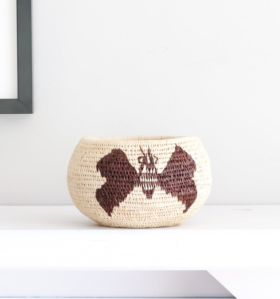 Vintage Striped Butterflies – butterfly motif – woven basket – baskets – handwoven in Panama