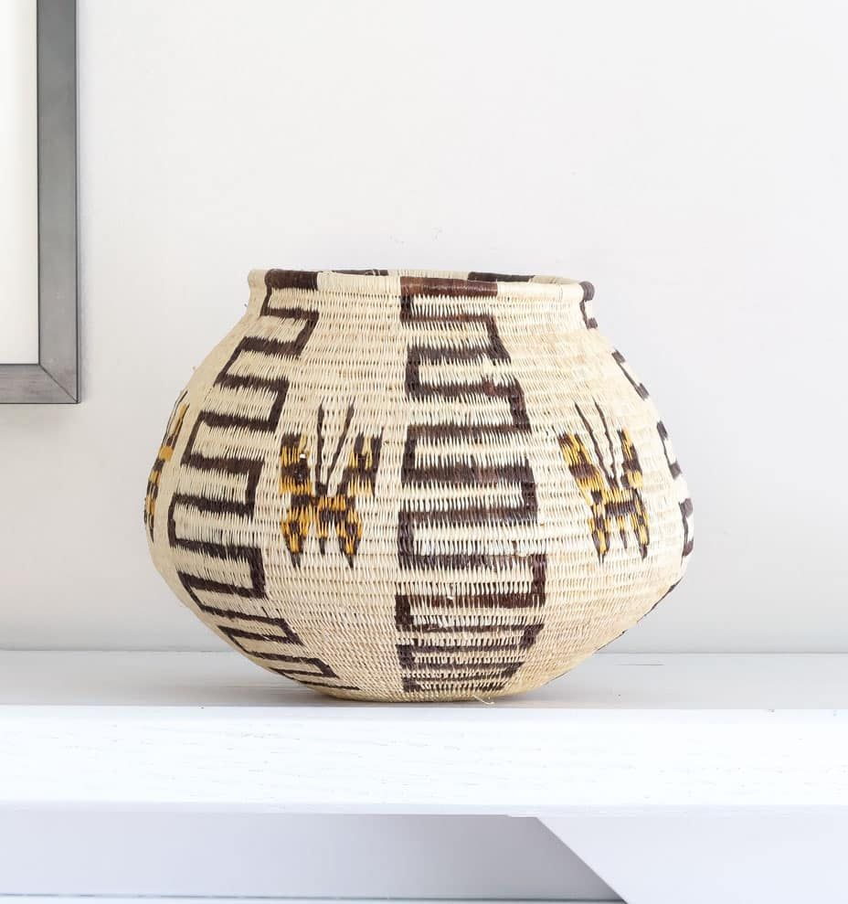 Vintage Butterflies In Steps – butterfly motif – woven basket – baskets – handwoven in Panama