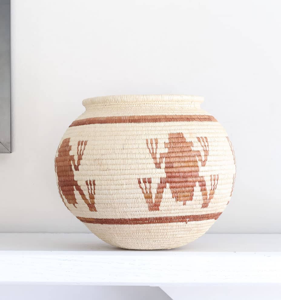 Vintage Frogs Woven Basket