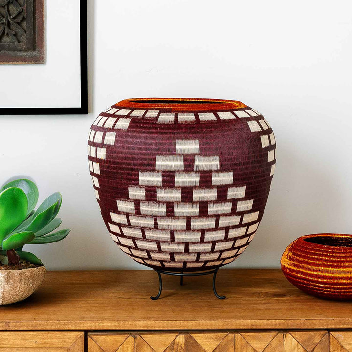 Copper Woven Decorative Basket