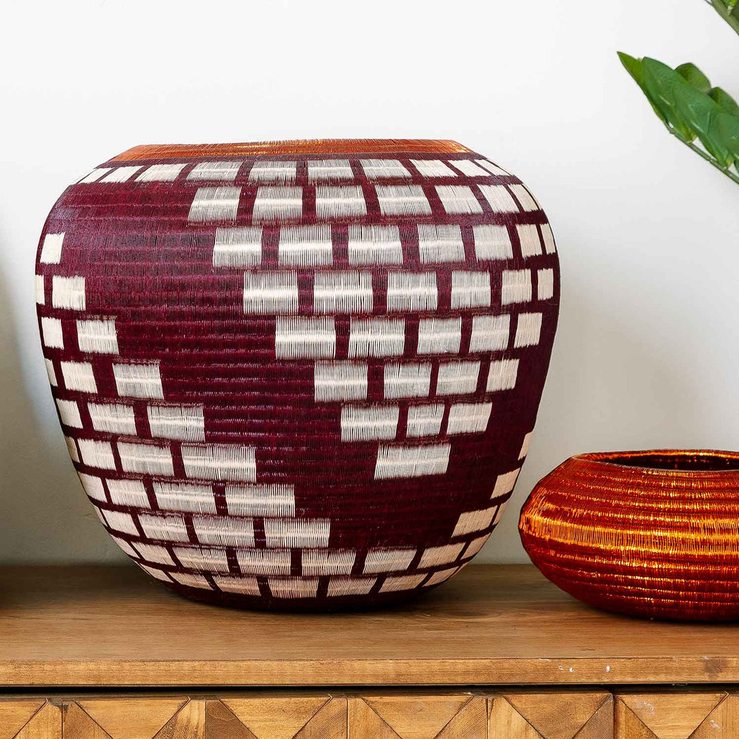Copper Woven Decorative Basket