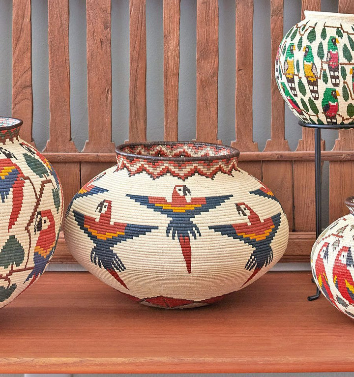 Macaws Woven Basket