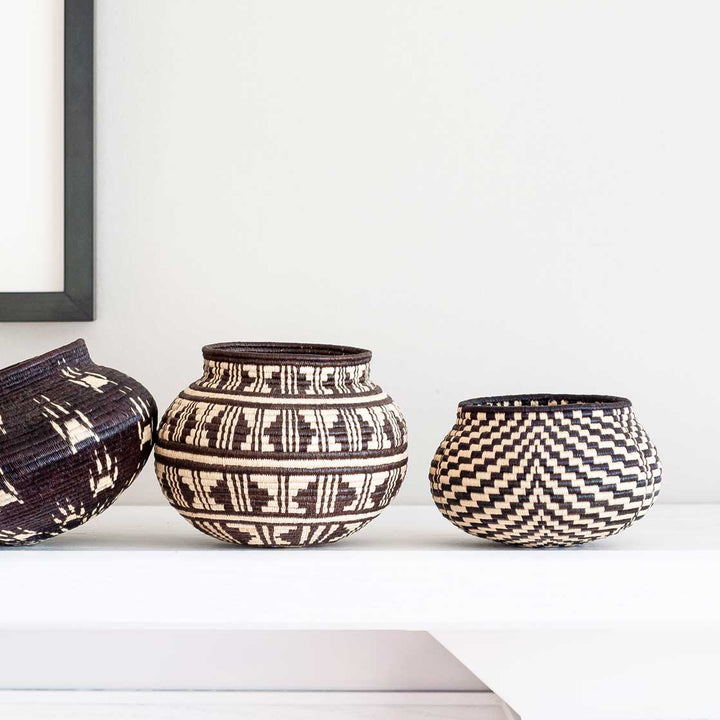 Stepped Flames Woven Basket