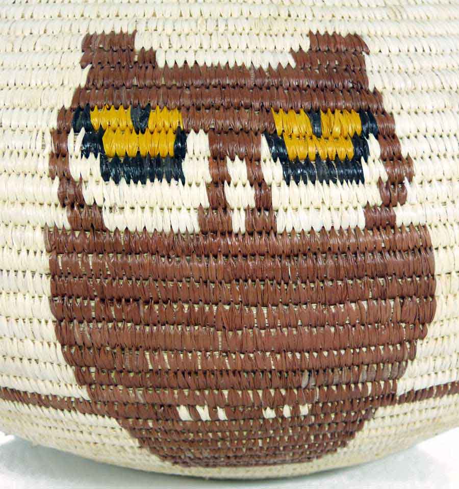 Yellow-eyed Owls Woven Basket