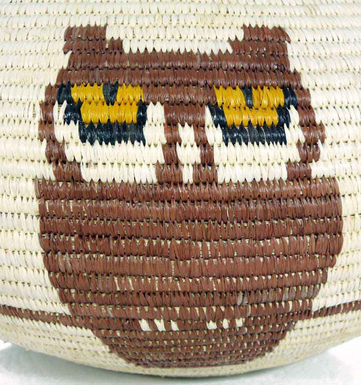 Yellow-eyed Owls Woven Basket