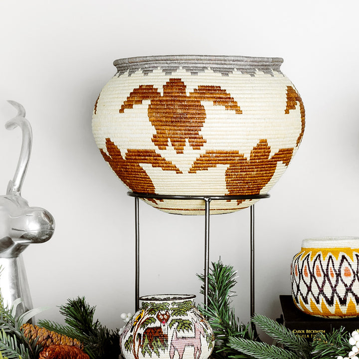 Ancestral Turtle Path Woven Basket