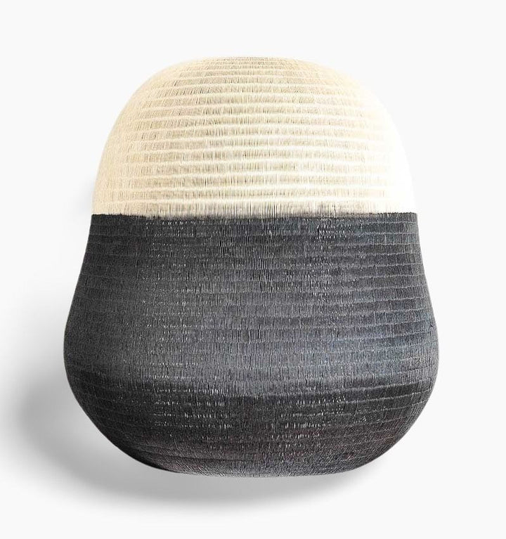 Black and Ivory Decorative Basket