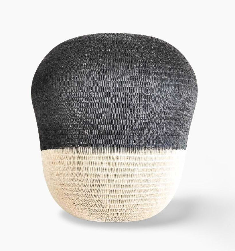 Black and Ivory Decorative Basket