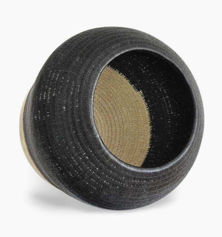 Black and Ivory Decorative Basket