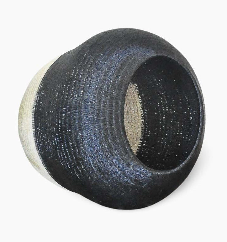 Black and Ivory Decorative Basket