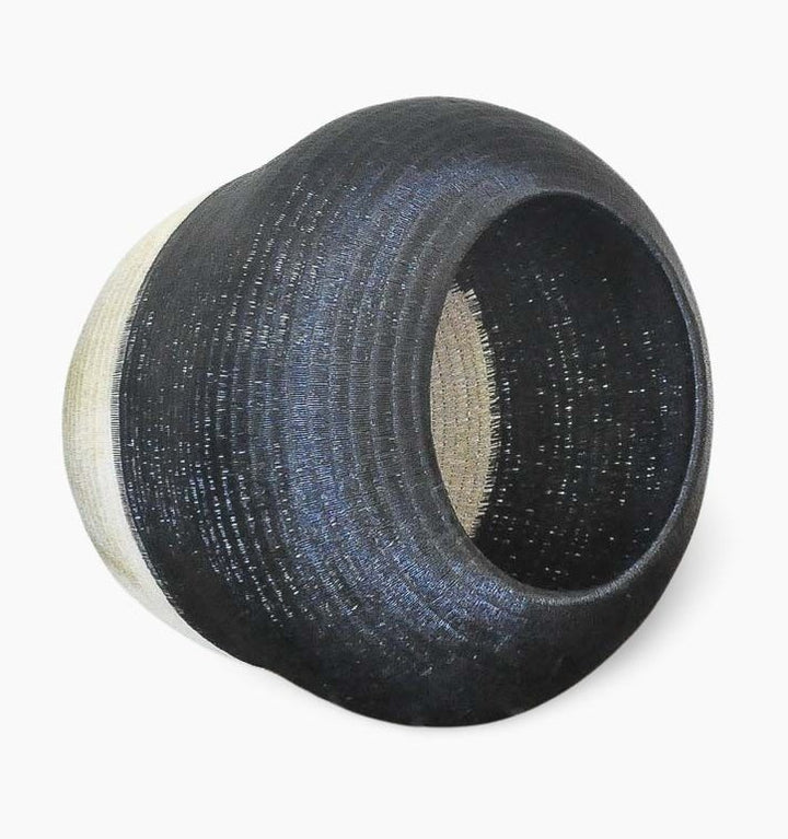 Black and Ivory Decorative Basket