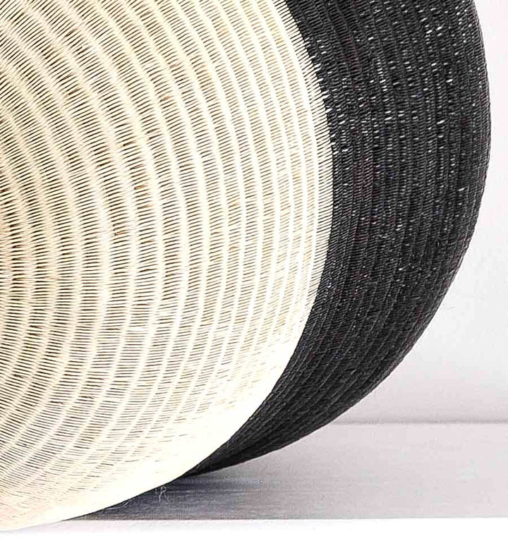 Black and Ivory Decorative Basket