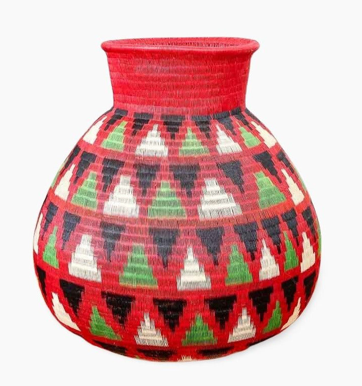 Crimson Echo Decorative Basket