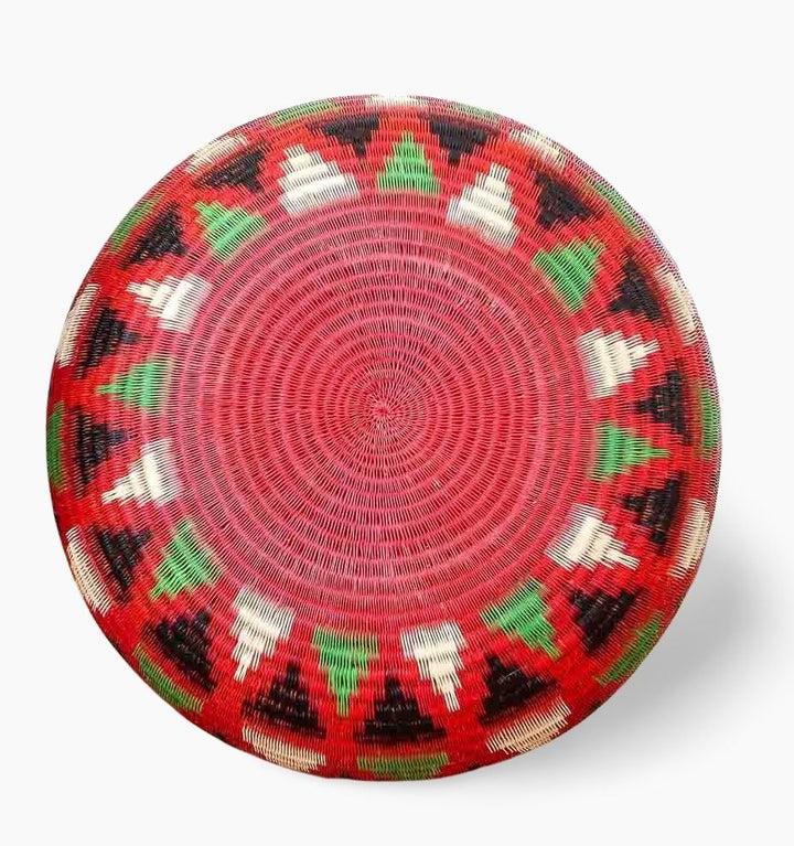 Crimson Echo Decorative Basket