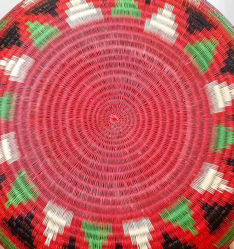 Crimson Echo Decorative Basket