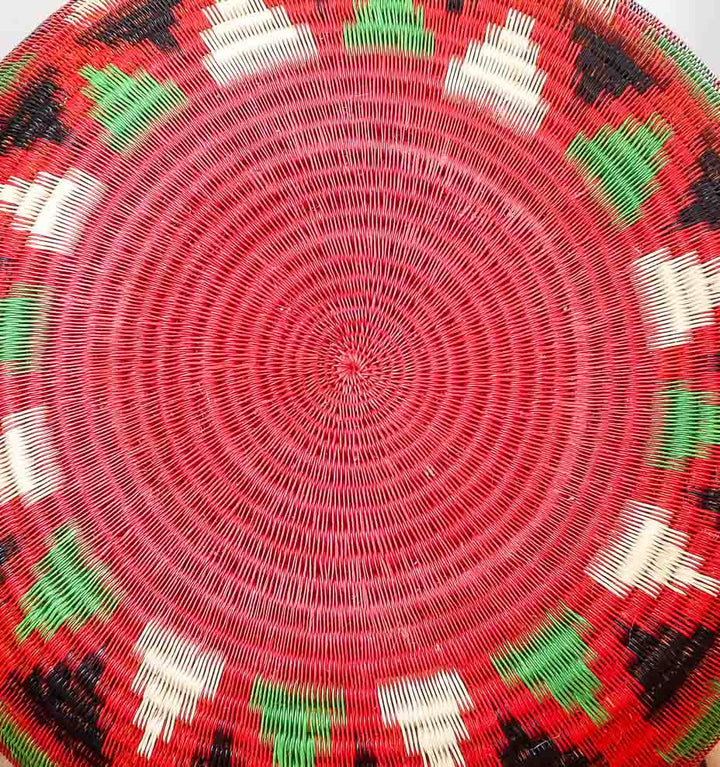 Crimson Echo Decorative Basket