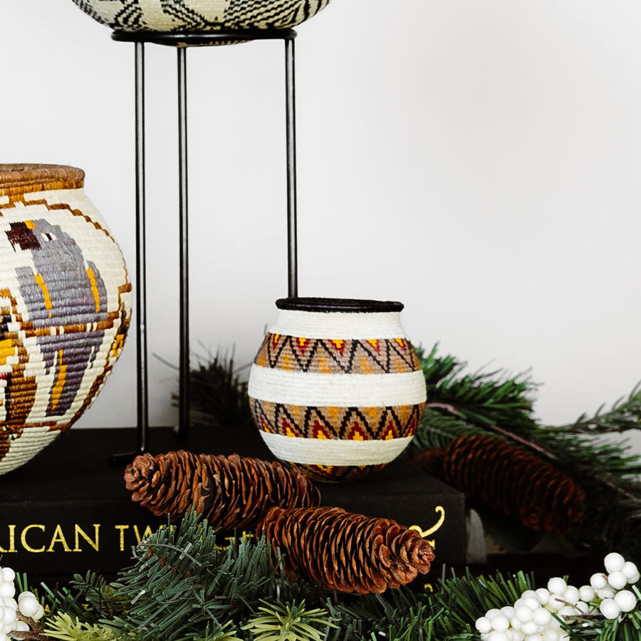 Zigzag Chevron Woven Basket