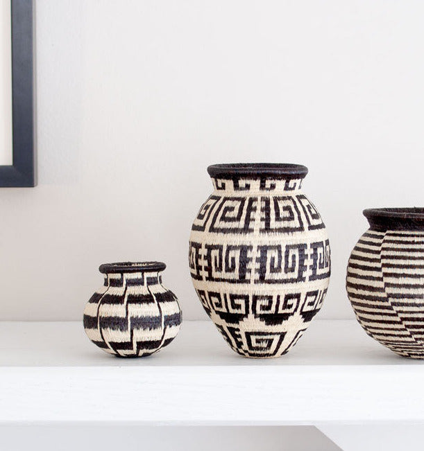 Black & Natural Mini Woven Art