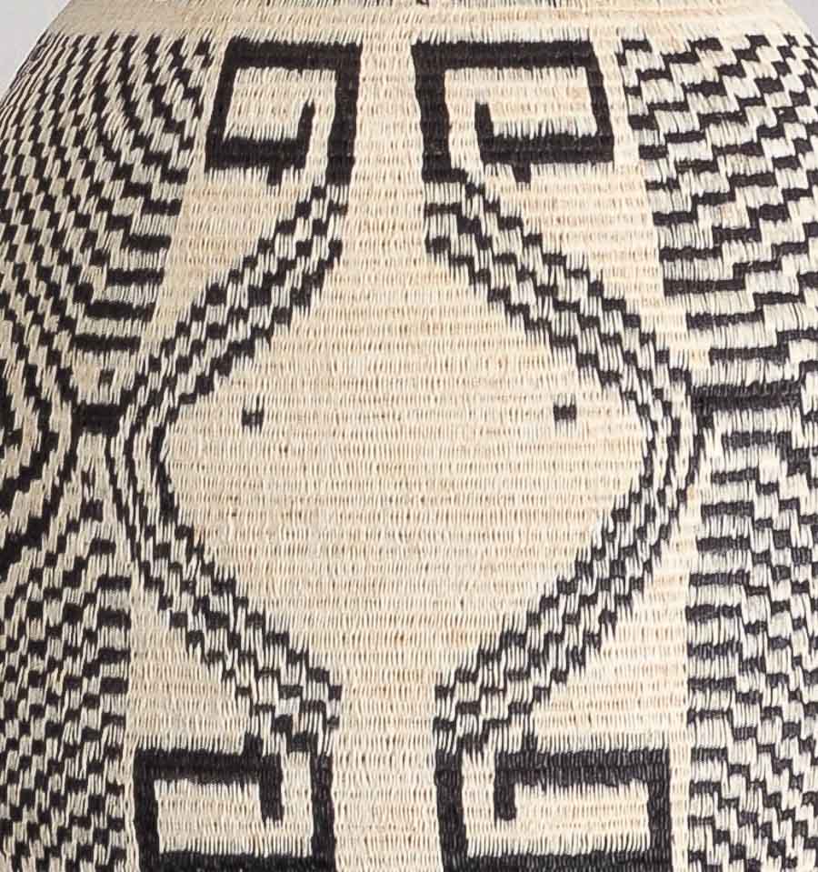 Radiating Black Lines Woven Basket