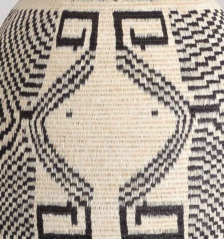 Radiating Black Lines Woven Basket