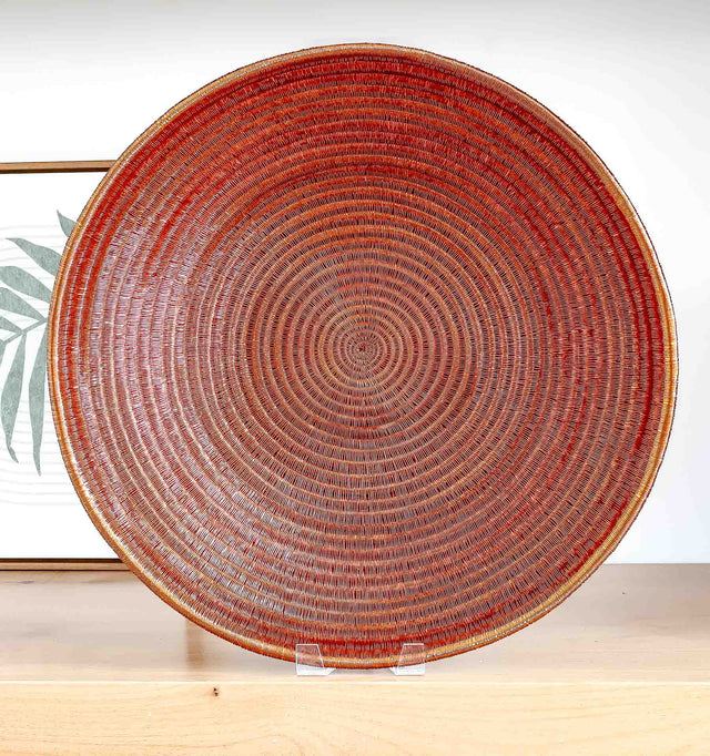 “Copper Spiral” — Large Werregue Plate by Plinio Opua
