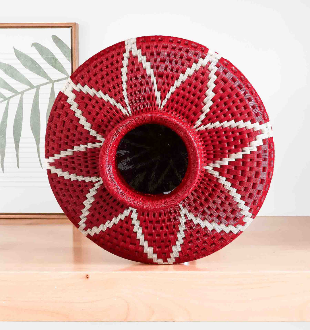 Red Net Woven Decorative Basket