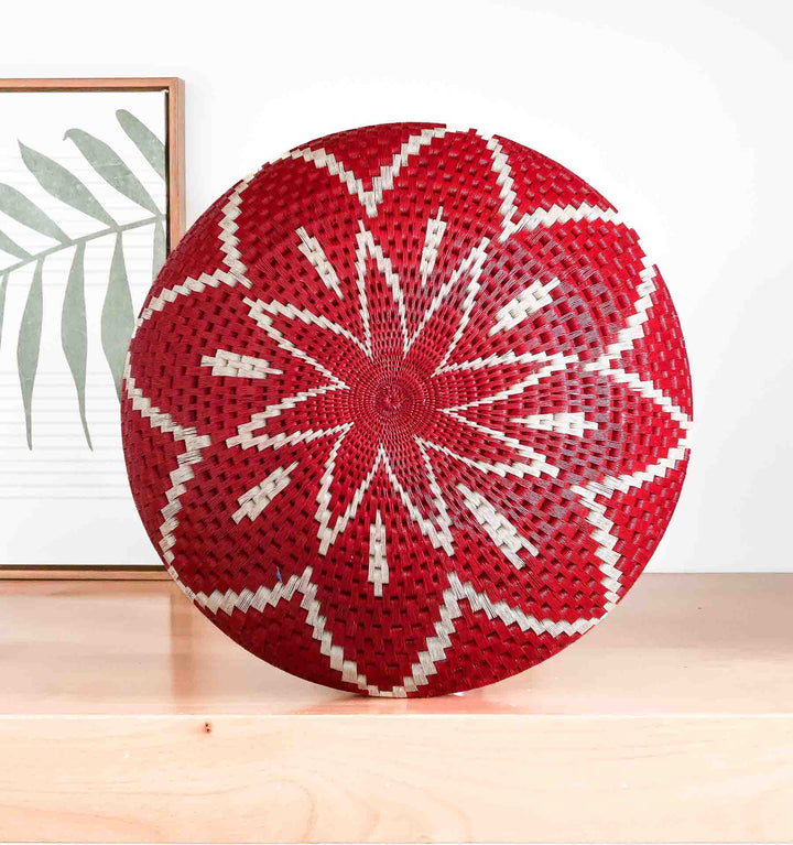 Red Net Woven Decorative Basket