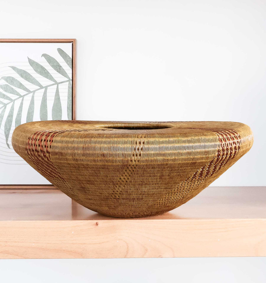 Golden Woven Decorative Basket