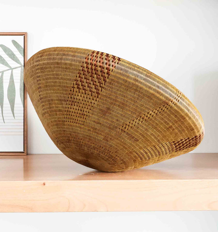 Golden Woven Decorative Basket