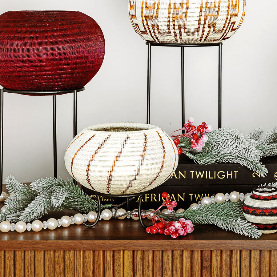 Swirls Woven Decorative Basket